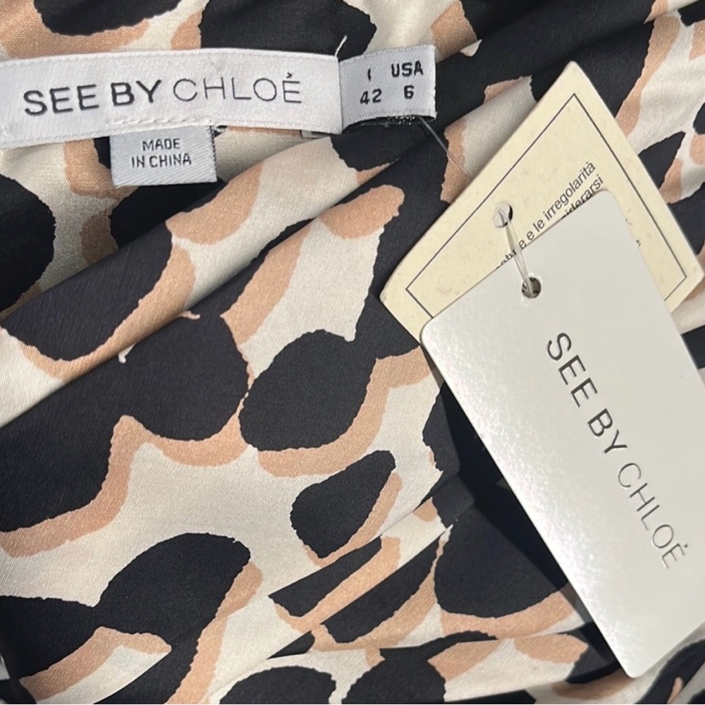 See By Chloe Black and Tan Dress